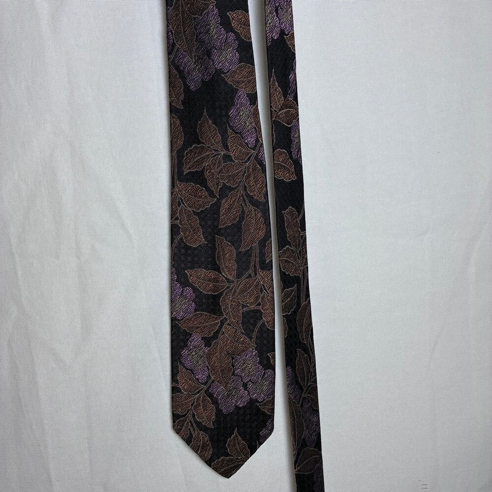 Vintage XMI for Nordstrom Silk Tie Floral Leaf Brocade Italian Silk Made in USA